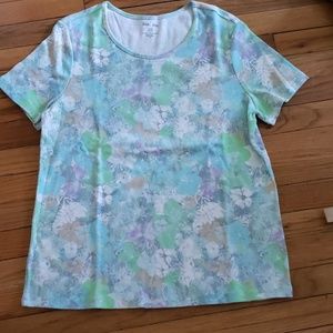 White Stag Floral Crew Neck Tee Shirt